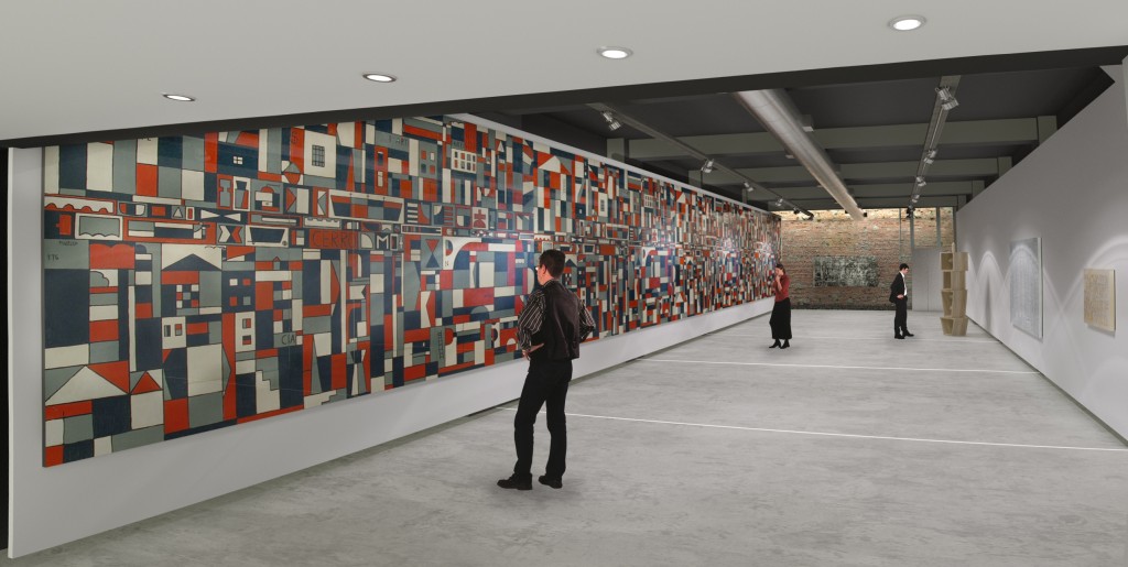Ilustración digital de la sala de murales del proyecto del nuevo Museo Gurvich. Crédito: Museo Gurvich.