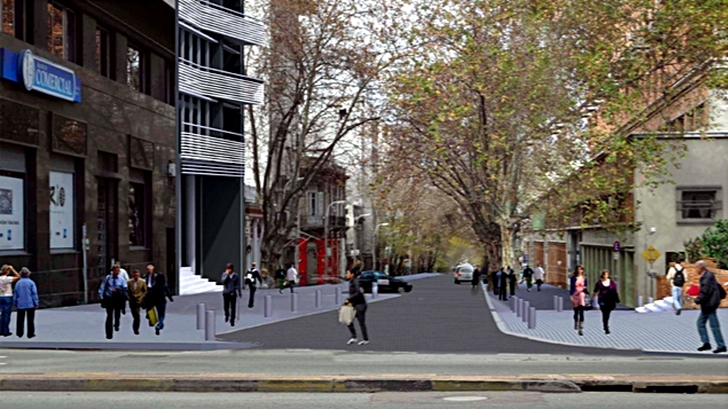 Ilustración digital del proyecto para la esquina de Constituyente y Santiago de Chile. Crédito: Kopel Sánchez Arquitectos.