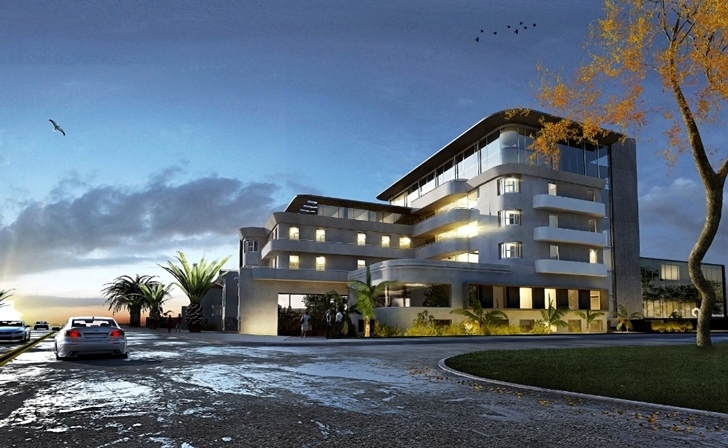 Ilustración digital del proyecto de renovación del ex Hotel Bristol.